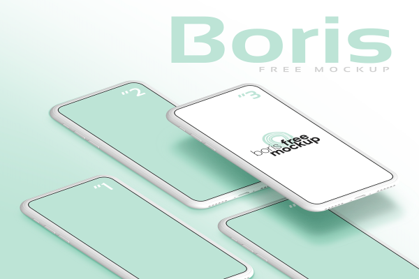 iPhone Mockups Flatlay by Boris Mockup