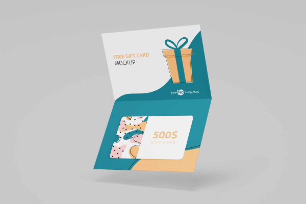 Floating Gift Card Mockup