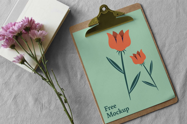 Realistic Paper Clipboard Mockup