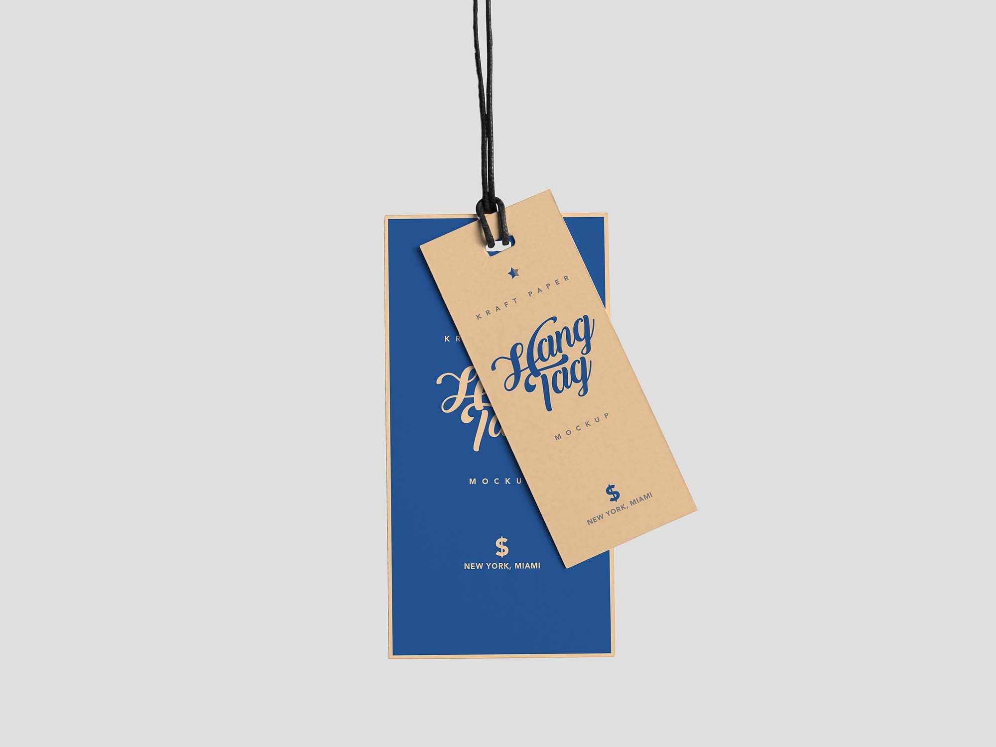 Dual Cloth Hanging Tag Mockup