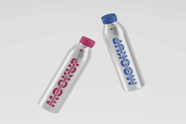 Metallic Bottles Mockup