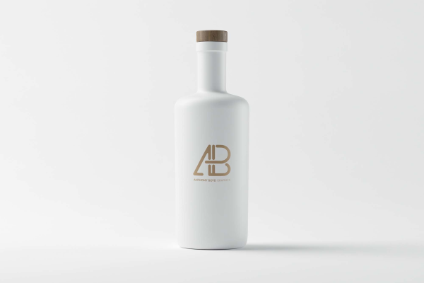Modern Matte White Bottle Mockup