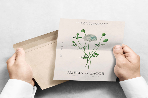 in Hand Modern Invitation Mockup