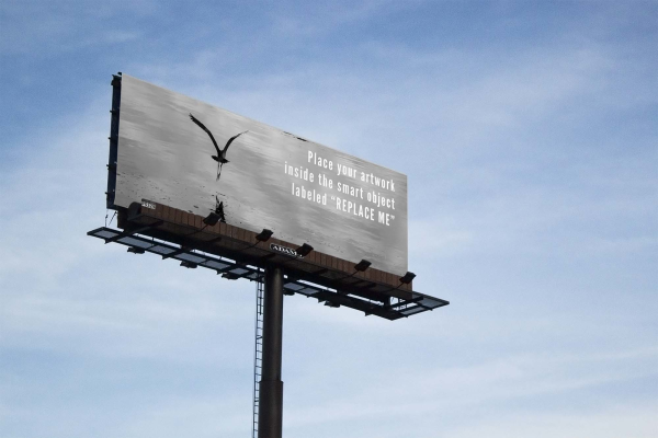 Outdoor Sky Billboard Mockup
