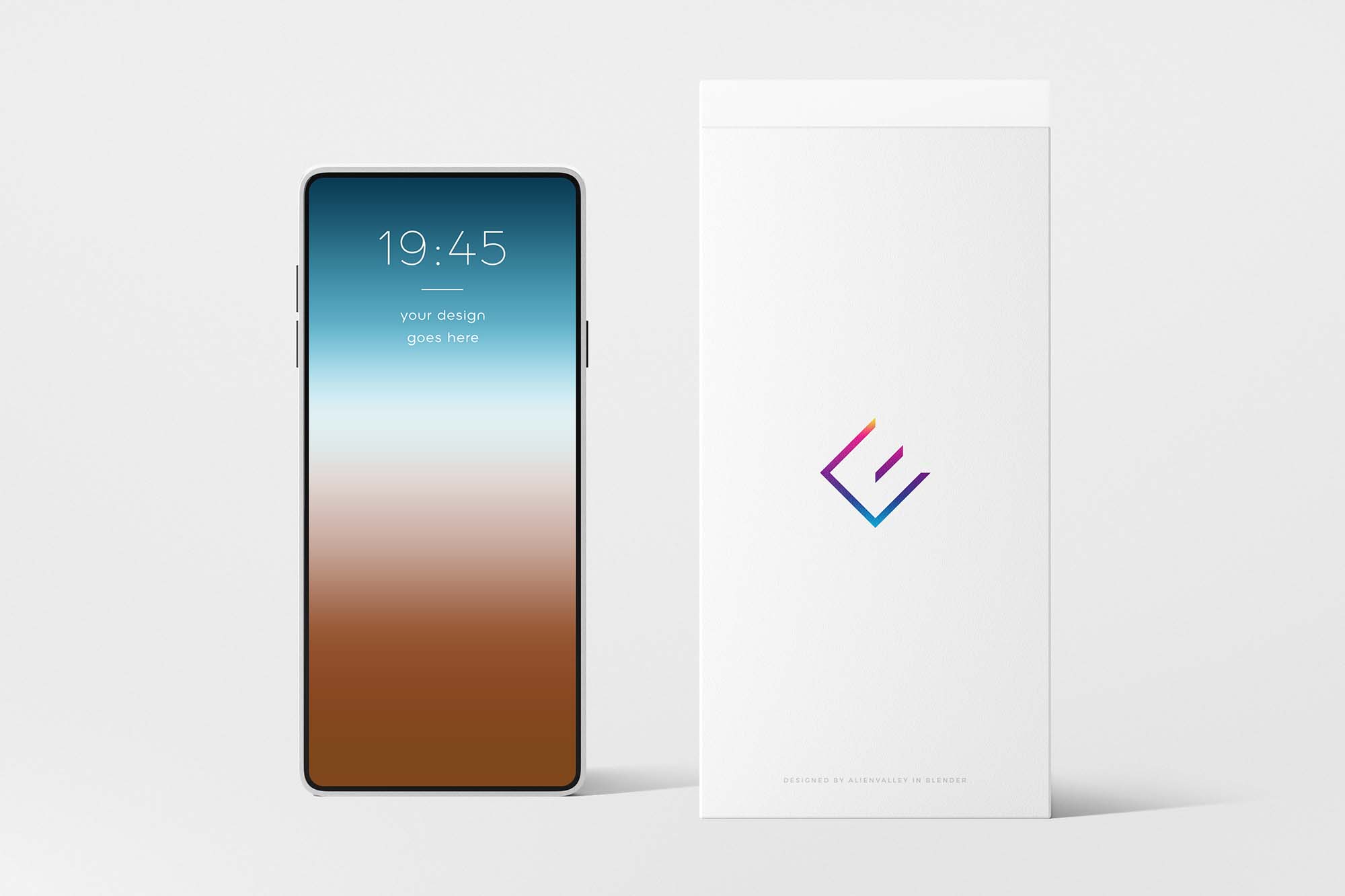 Android Phone Mockup wight Box