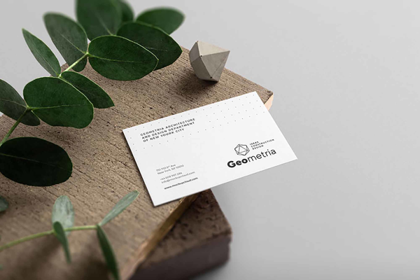 Stylish Business Card on Lumber Mockup