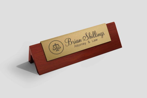 Classic Desk Nameplate Mockup