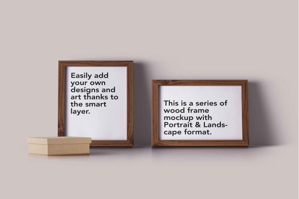 Portrait and Landscape Wood Frame Mockups