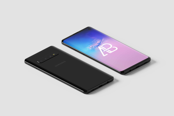 Samsung Galaxy S10 Isometric Mockup