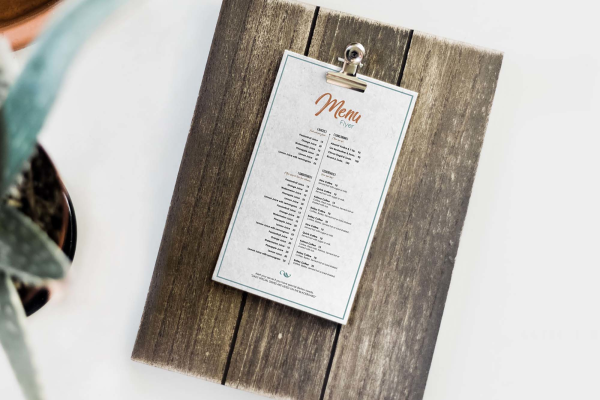 New Restaurant Menu Card Mockup
