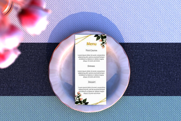 Stylish Wedding Menu Mockup