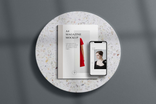 Fashion Magazine A4 & iPhone Mockup