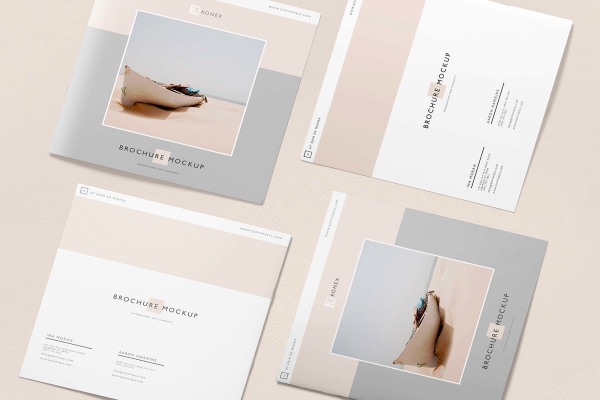 Stylish Square Brochure Mockup