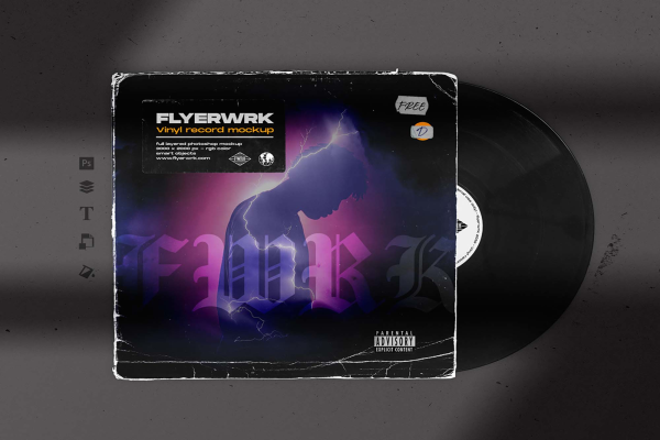 Stylish Vintage Vinyl Record Mockup