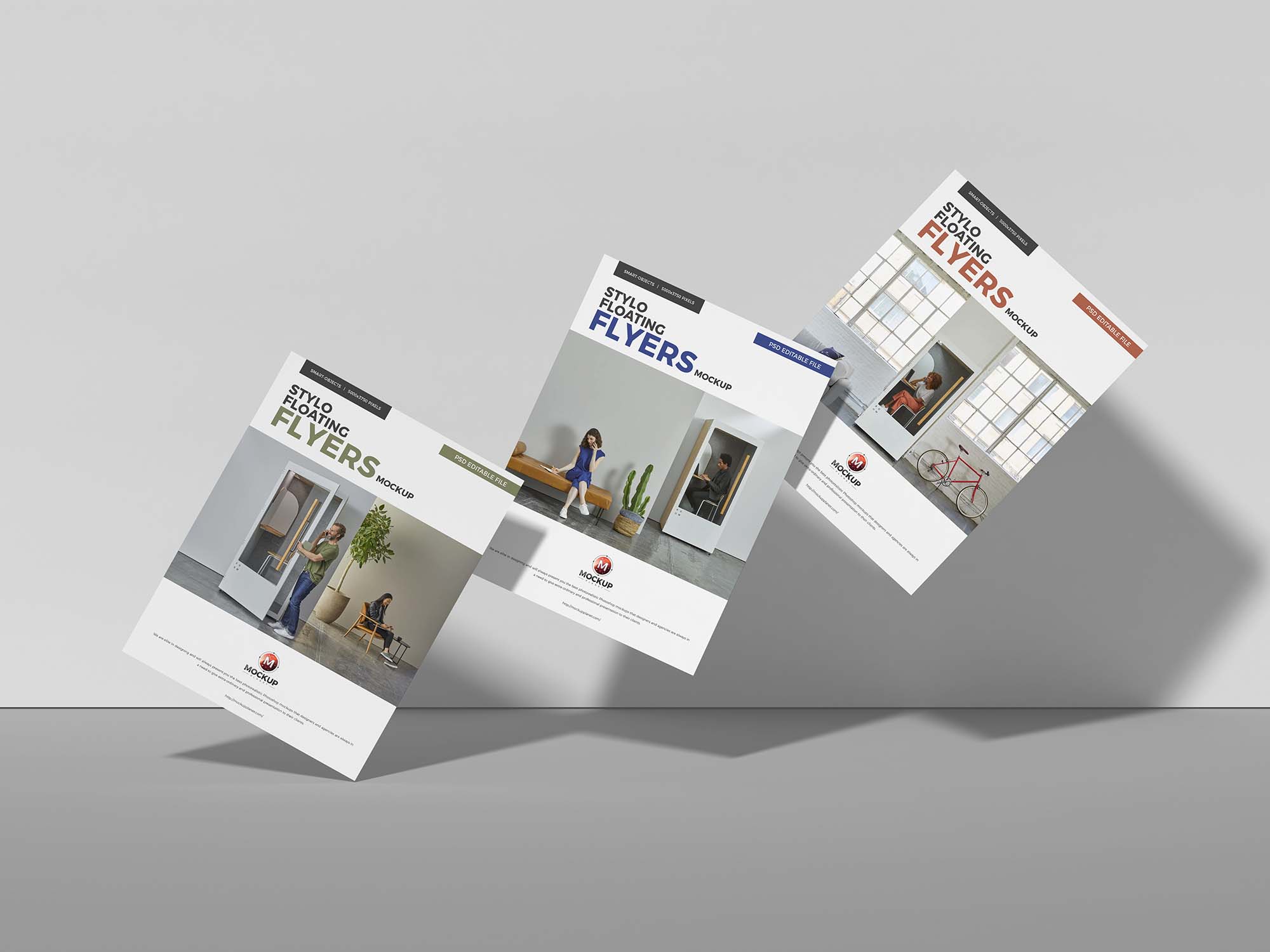 Styled Floating Flyers Mockup