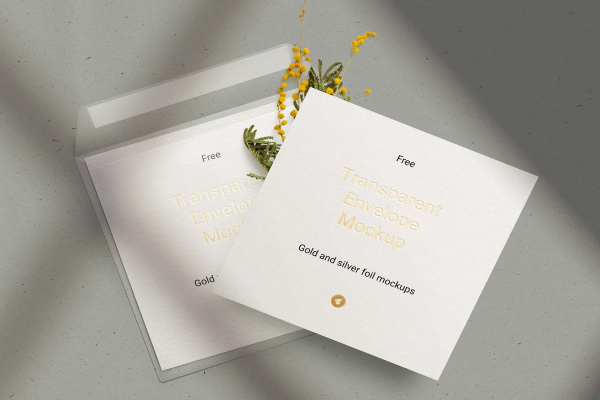 White Envelope and Card Mockup